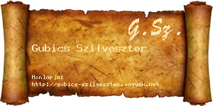 Gubics Szilveszter névjegykártya